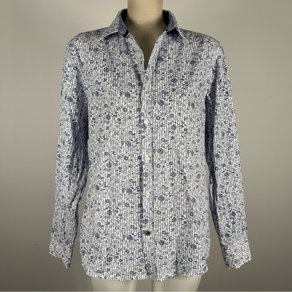 English laundry Men's Blue Floral Shirt M - Picture 1 of 11